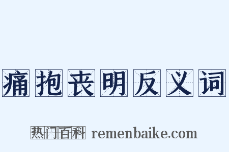 痛抱丧明反义词是什么意思的图片